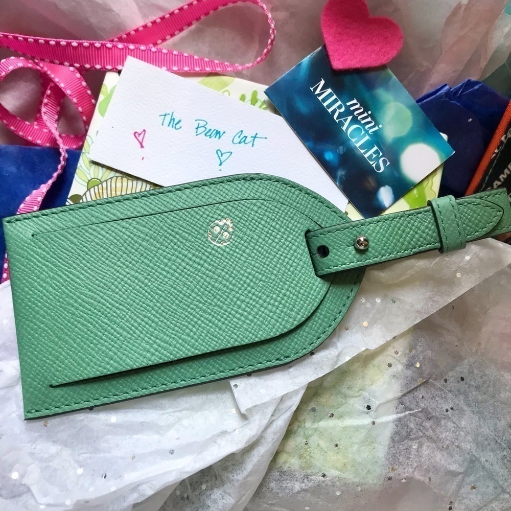 Smythson Leather Panama Luggage Tag
